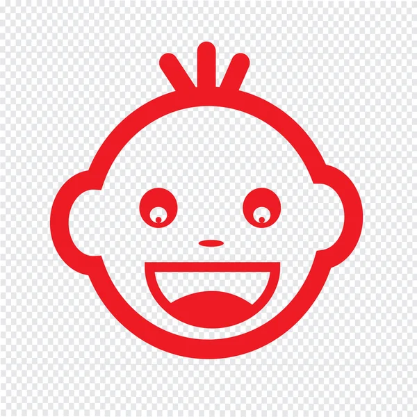 Χαριτωμένο μωρό πρόσωπο εικονίδιο συναίσθημα εικονογράφηση σύμβολο σχεδιασμό — Διανυσματικό Αρχείο
