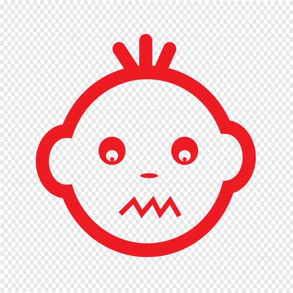 Bébé mignon visage Emotion Icône Illustration symbole conception — Image vectorielle