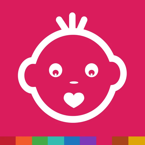 Χαριτωμένο μωρό πρόσωπο εικονίδιο συναίσθημα εικονογράφηση σύμβολο σχεδιασμό — Διανυσματικό Αρχείο