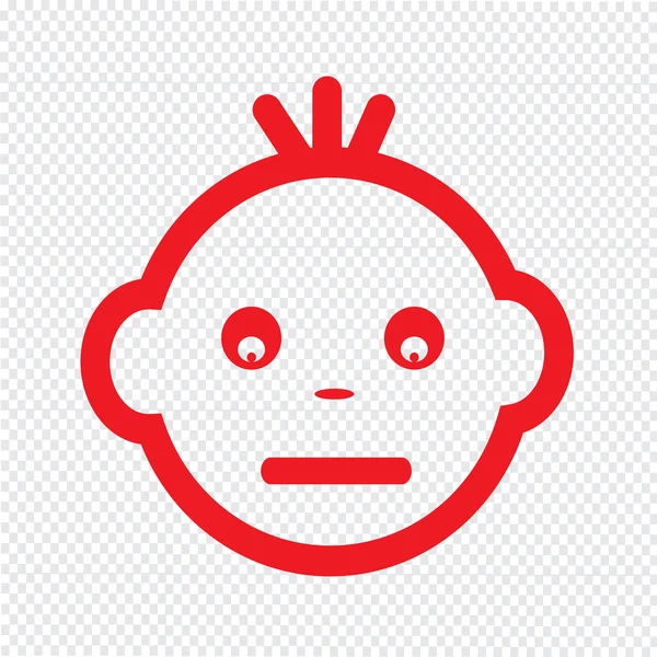 Projeto bonito do símbolo da ilustração do ícone da emoção da cara do bebê — Vetor de Stock