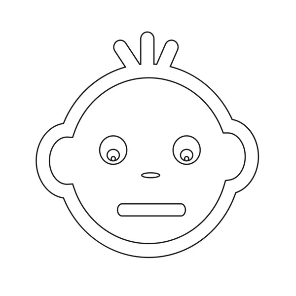 Cute Baby gezicht emotie pictogram illustratie symbool ontwerp — Stockvector