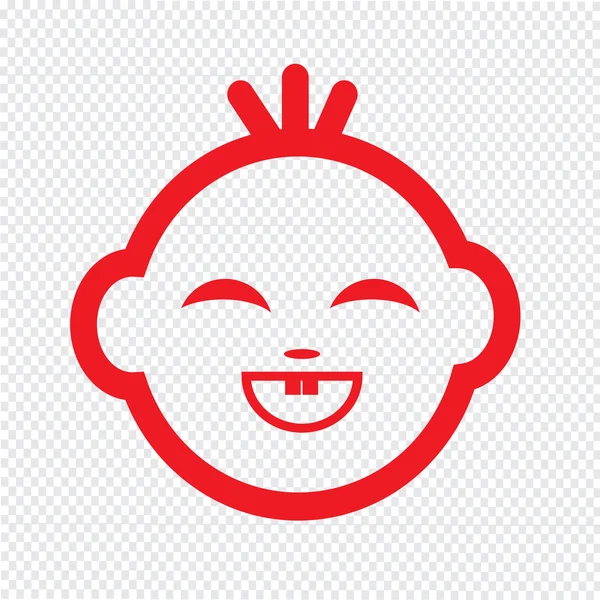 Dětská tvář emoce ikona ilustrace symbolu designu — Stockový vektor