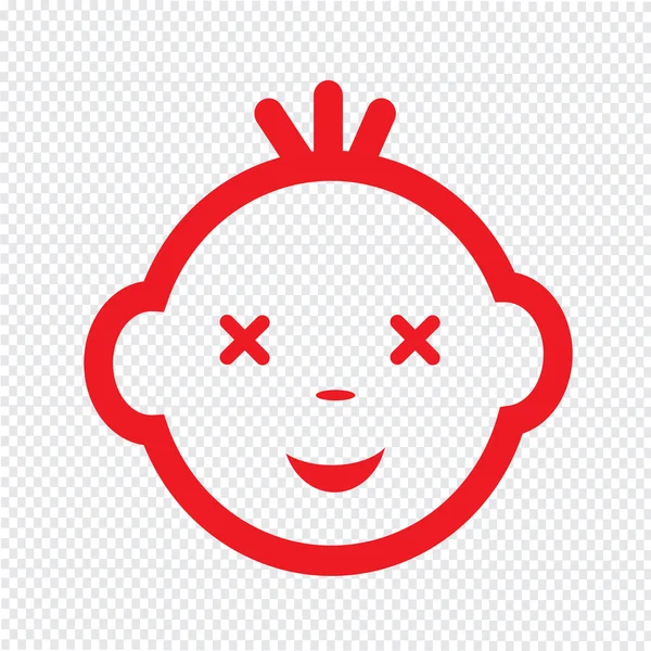 Projeto bonito do símbolo da ilustração do ícone da emoção da cara do bebê — Vetor de Stock