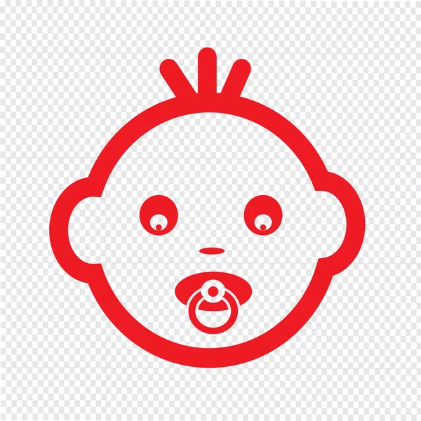 귀여운 아기 얼굴 감정 아이콘 그림 기호 디자인 — 스톡 벡터