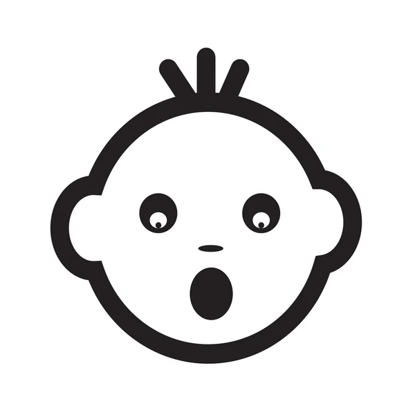 Şirin bebek yüz duygu simge tasarlamak sembol tasarımı — Stok Vektör