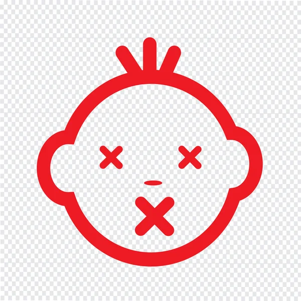 Cute Baby Face Emotion Icon Illustration symbol design — Stock Vector