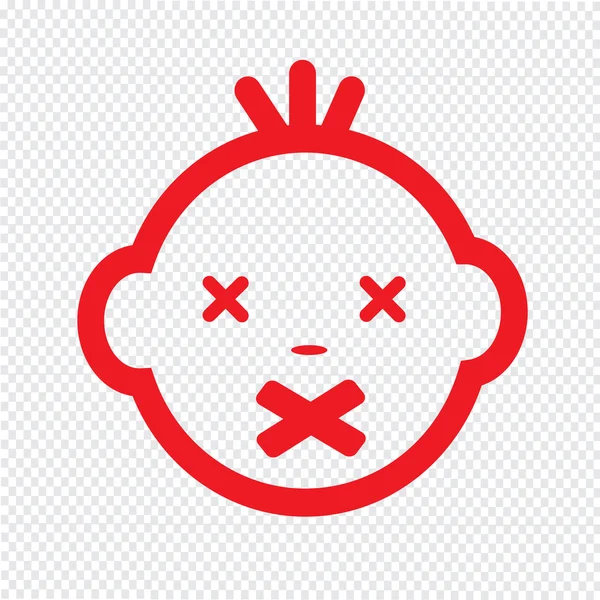 可爱的婴儿的脸情感图标插画符号设计 — 图库矢量图片