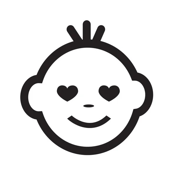 Cute Baby Face Emotion Icon Illustration symbol design — Stock Vector