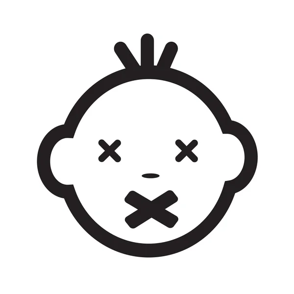 Grazioso bambino faccia emozione icona illustrazione simbolo design — Vettoriale Stock