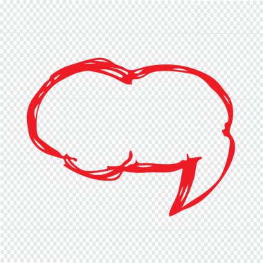 Konuşma balonu el çizilen illüstrasyon simge tasarım