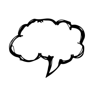 Konuşma balonu el çizilen illüstrasyon simge tasarım