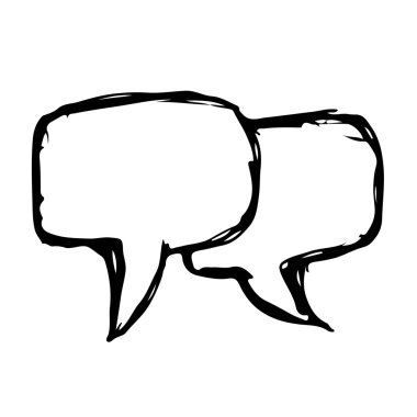 Konuşma balonu el çizilen illüstrasyon simge tasarım