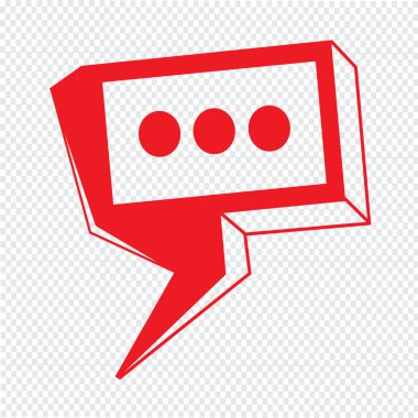 Konuşma balonu simgesinin illüstrasyon simge tasarım