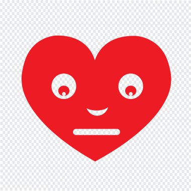 Kalp yüz duygu simgesi illüstrasyon işareti Tasarla