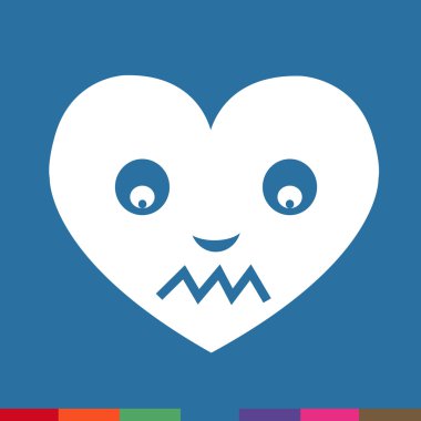 Kalp yüz duygu simgesi illüstrasyon işareti Tasarla