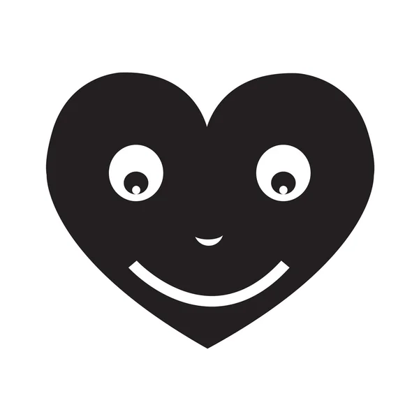 Hart gezicht emotie pictogram illustratie teken ontwerpen — Stockvector