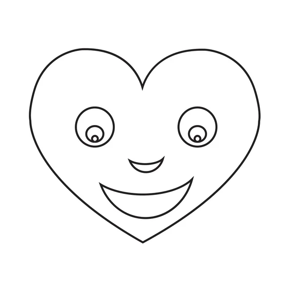 Hart gezicht emotie pictogram illustratie teken ontwerpen — Stockvector