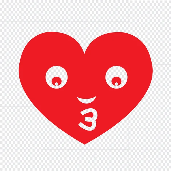 Hart gezicht emotie pictogram illustratie teken ontwerpen — Stockvector