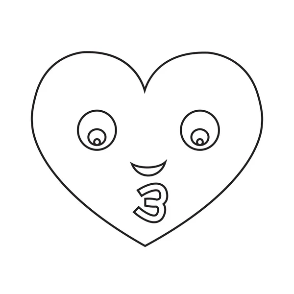 Hart gezicht emotie pictogram illustratie teken ontwerpen — Stockvector