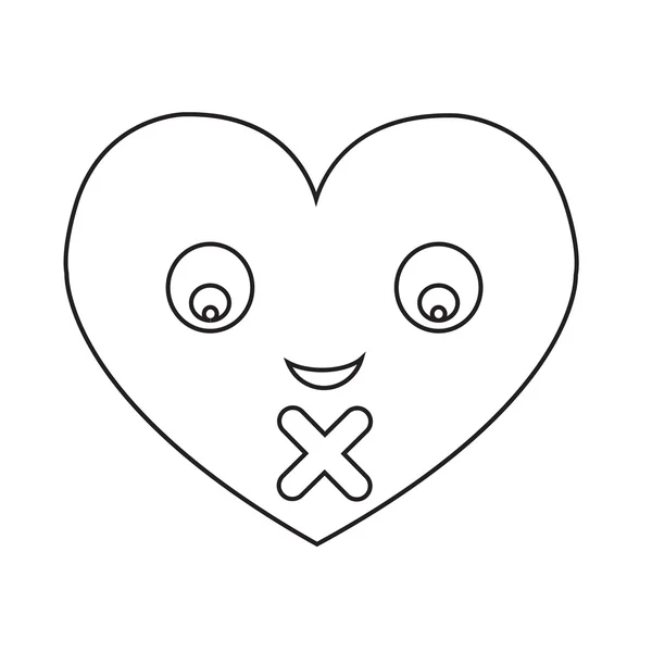 Corazón de la cara Emoción icono Ilustración signo de diseño — Archivo Imágenes Vectoriales