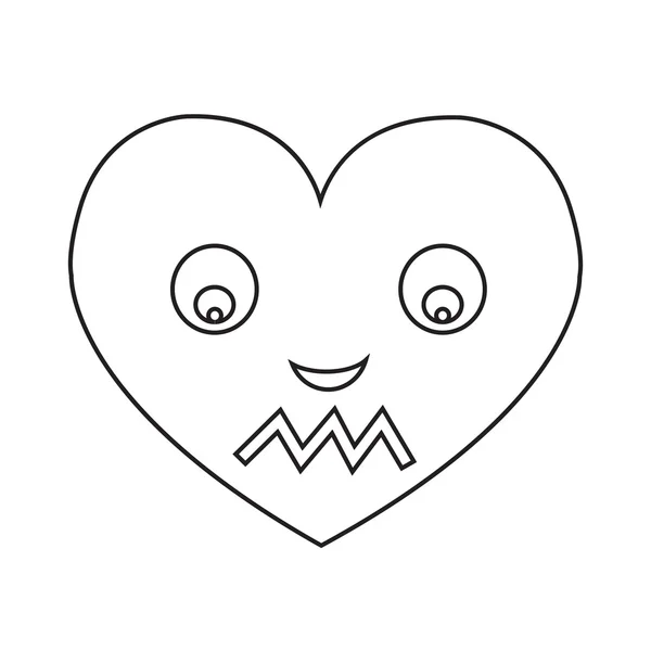 Heart Face Emotion Icon Illustration sign design — Stock Vector