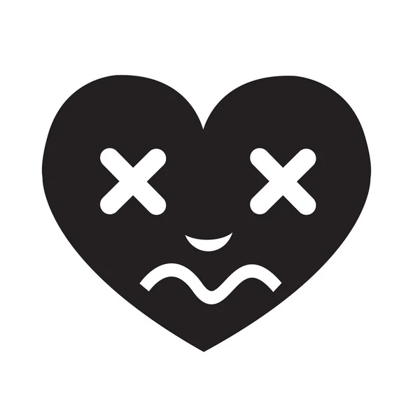 Corazón de la cara Emoción icono Ilustración signo de diseño — Vector de stock