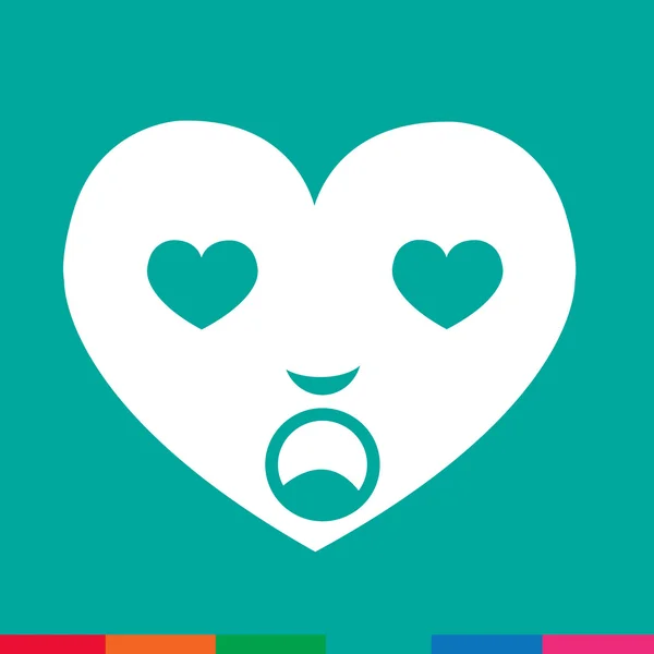 Heart Face Emotion Icon Illustration sign design — Stock Vector