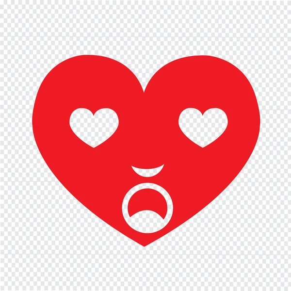 Serce twarz emocja ikona ilustracja wzór znak — Wektor stockowy