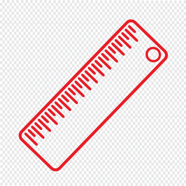 Liniaal pictogram illustratie teken ontwerpen — Stockvector
