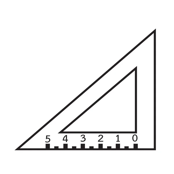 Ícone de régua triangular Design de sinal de ilustração — Vetor de Stock