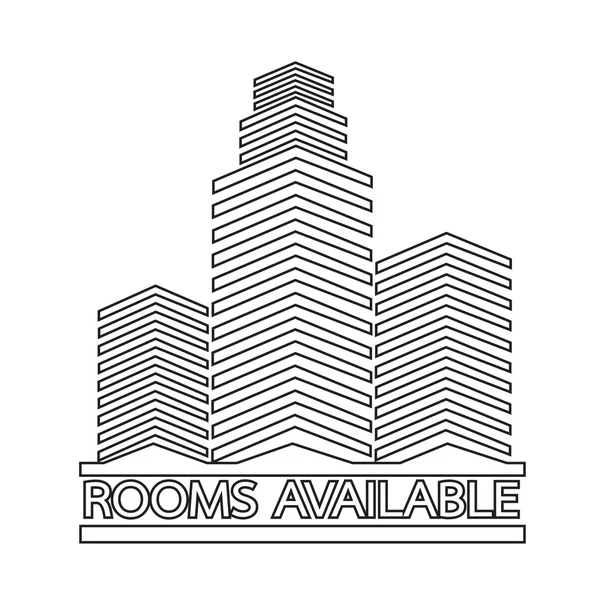 Hôtel Chambres Icône disponible Illustration design — Image vectorielle