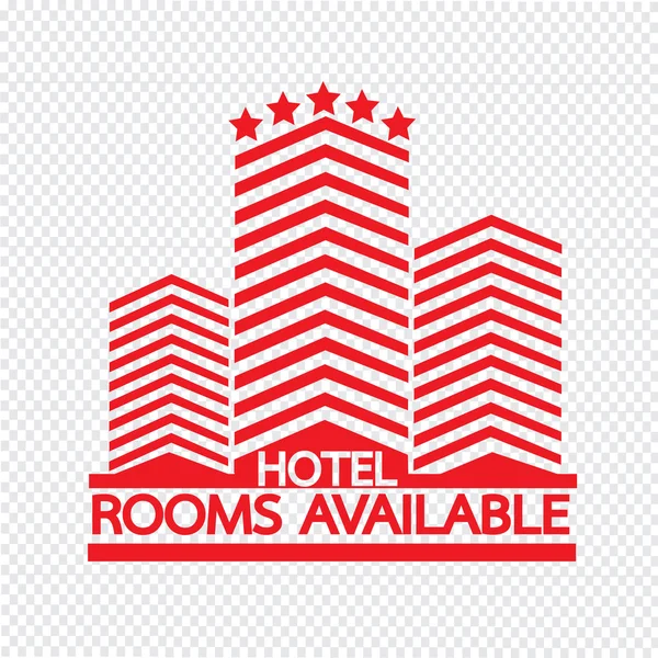 Hotel kamers beschikbaar pictogram afbeelding ontwerp — Stockvector