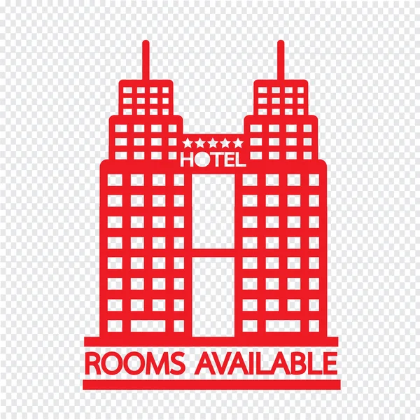 Hôtel Chambres Icône disponible Illustration design — Image vectorielle