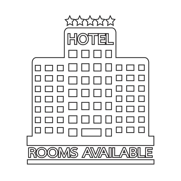 Hôtel Chambres Icône disponible Illustration design — Image vectorielle