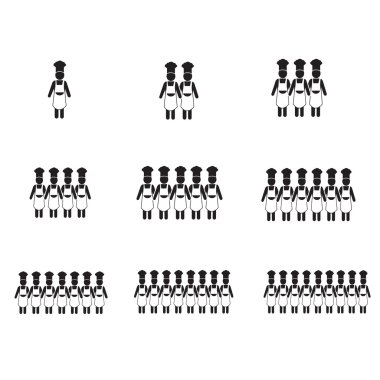 Şef pişirme insanlar simge tasarlamak tasarım