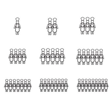 Şef pişirme insanlar simge tasarlamak tasarım