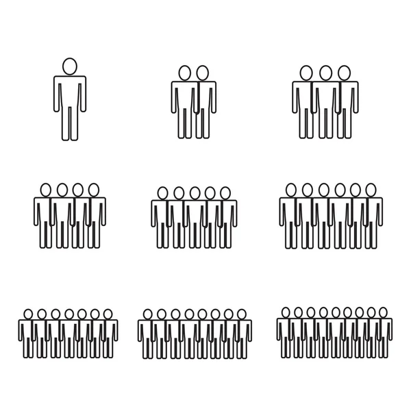 Popolazione Persone Icona Illustrazione design — Vettoriale Stock