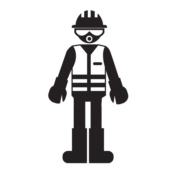 Construction Worker People Icon Illustration design — Stock Vector