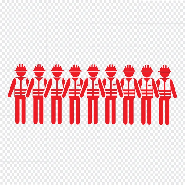 建設労働者の人々 アイコン イラスト デザイン — ストックベクタ