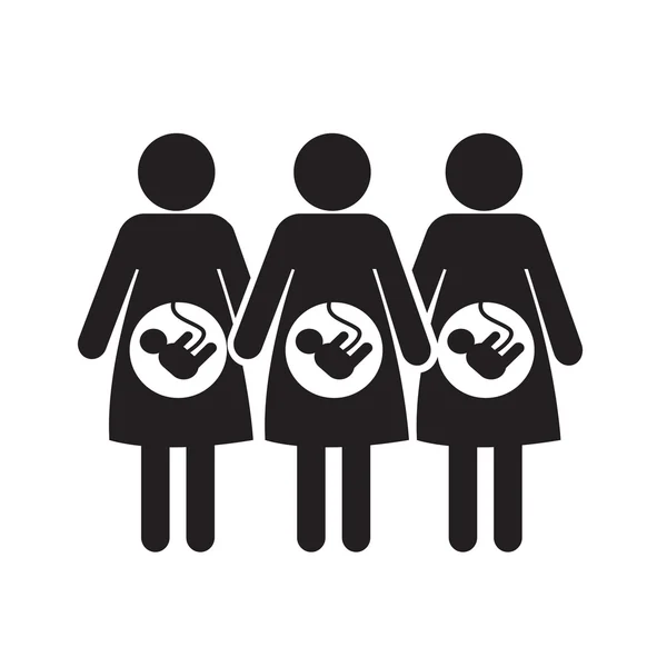 Hamile kadın simge illüstrasyon tasarım — Stok Vektör