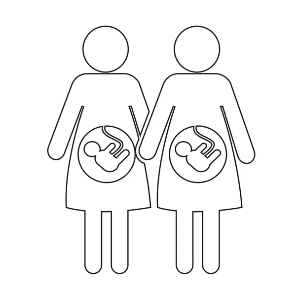 Icône femme enceinte Illustration design — Image vectorielle