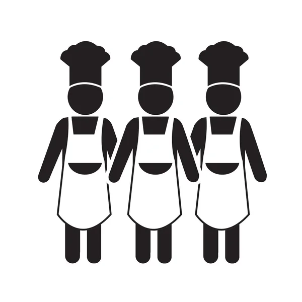Főzés Chef emberek ikont ábrán design — Stock Vector