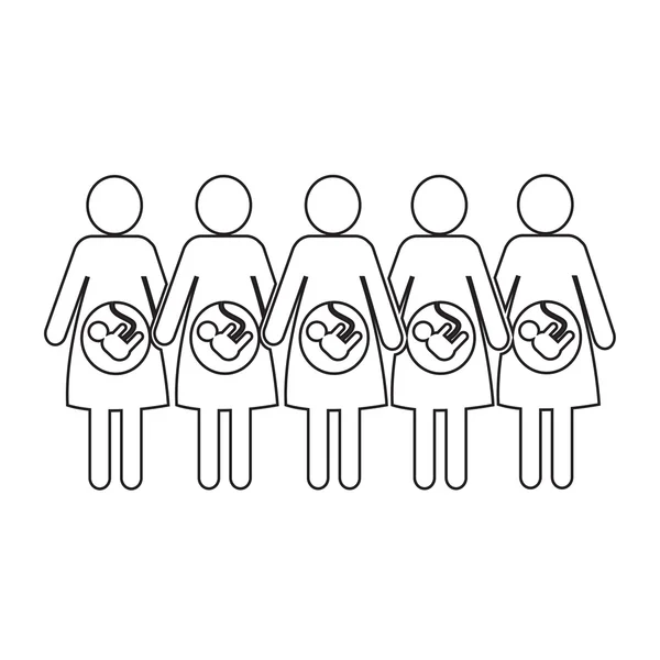 Icono de mujer embarazada Diseño de ilustración — Archivo Imágenes Vectoriales