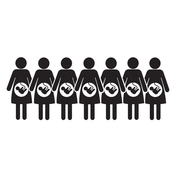 Ícone mulher grávida Ilustração design —  Vetores de Stock