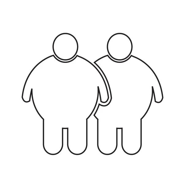 Fat People Icon Illustration design — Stock Vector