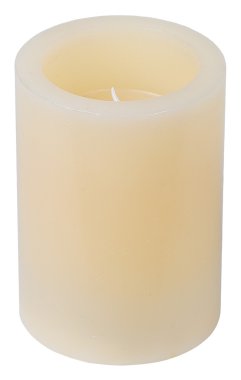 Bej parafin mum. Beyaz izole