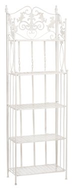 Vintage metal raf raflar ile. Beyaz izole.