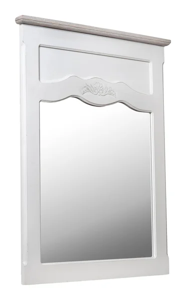 Παλιό Καθρέφτη Ένα Ξύλινο Πλαίσιο Απομονωμένα Λευκό — Φωτογραφία Αρχείου