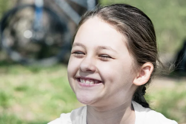 A girl smiling — Stok fotoğraf