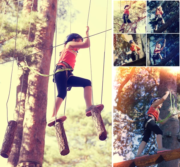 孩子运动员绳子攀岩装备 — 图库照片